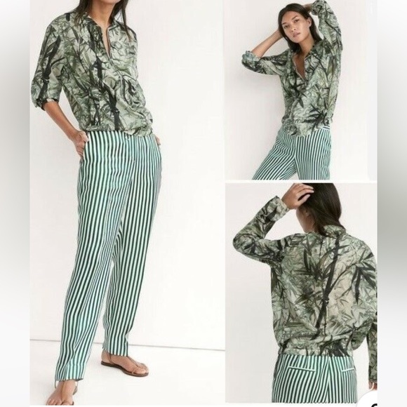 Massimo Dutti Palm Leaf Bomber and storage bag - Picture 2 of 8